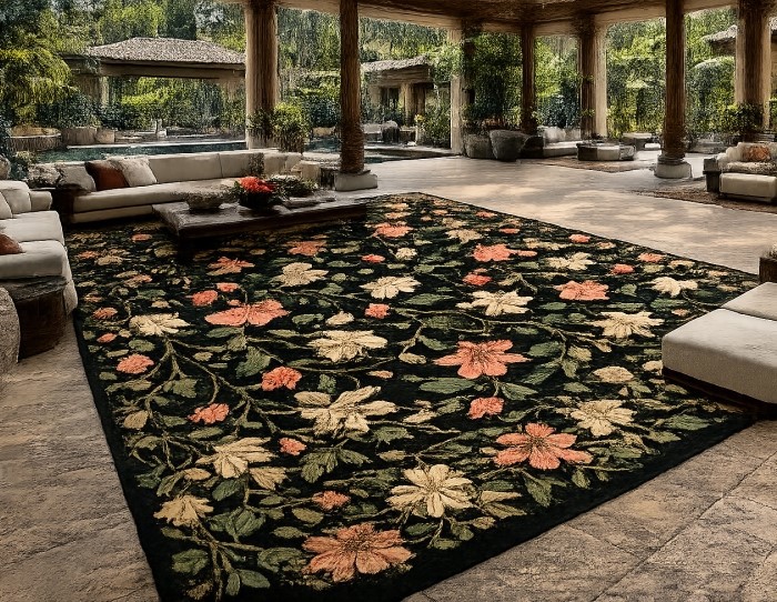 handmade black rugs